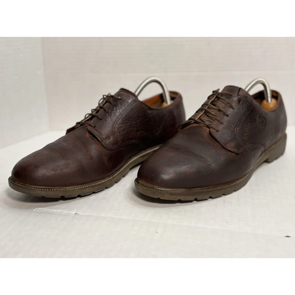 Timberland Earthkeepers 96080 Plain Toe Oxford Brown Leather Shoes Mens 8.5‎